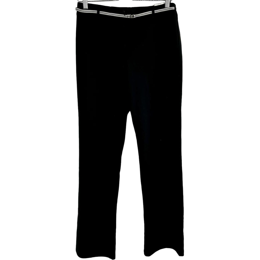 Express Black Ponte Bootcut Dress Pants Black Slacks Belted Y2K NEW WITH TAGS